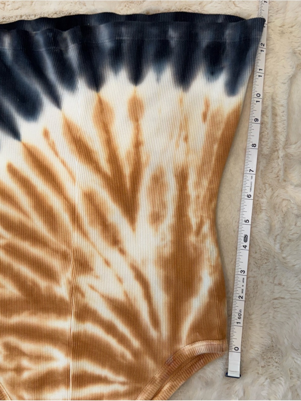 NWT, YFB S Ziggy ribbed tank. Current season. Tie dye wash in Navy, gold & cream - Picture 9 of 9